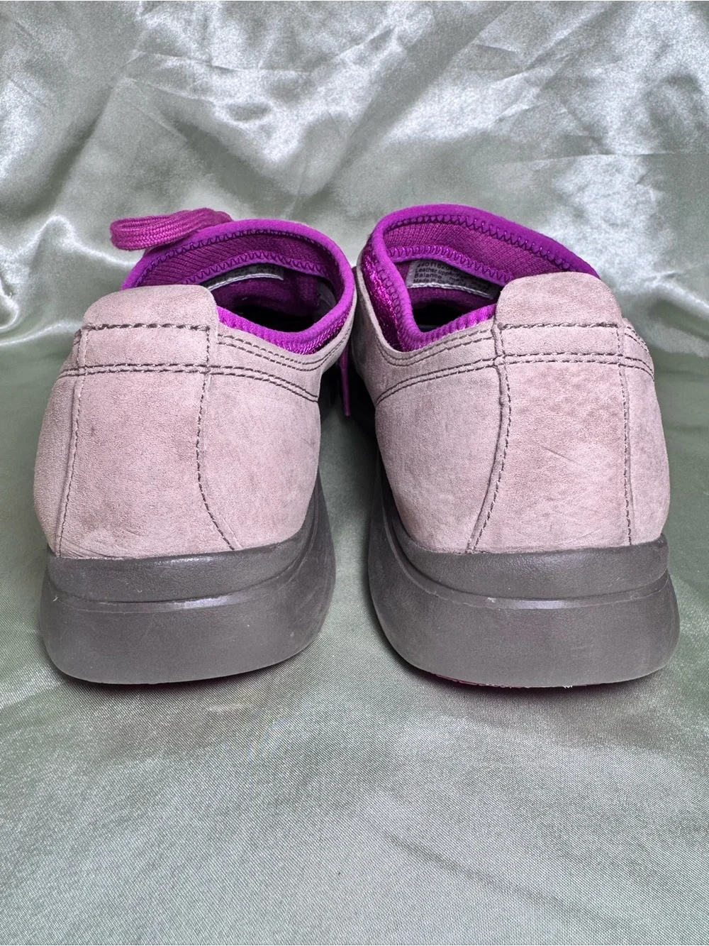 Dansko Elise Oxford Sneaker in Taupe Suede Leather with Pink Accents size 39